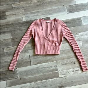 Reformation Pink Ribbed Knit Top